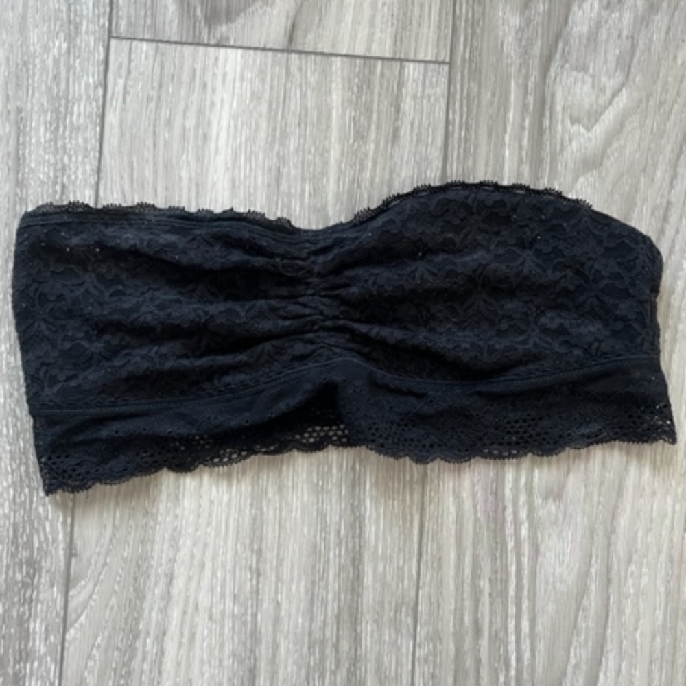 Aerie black lace bandeau bralette size medium